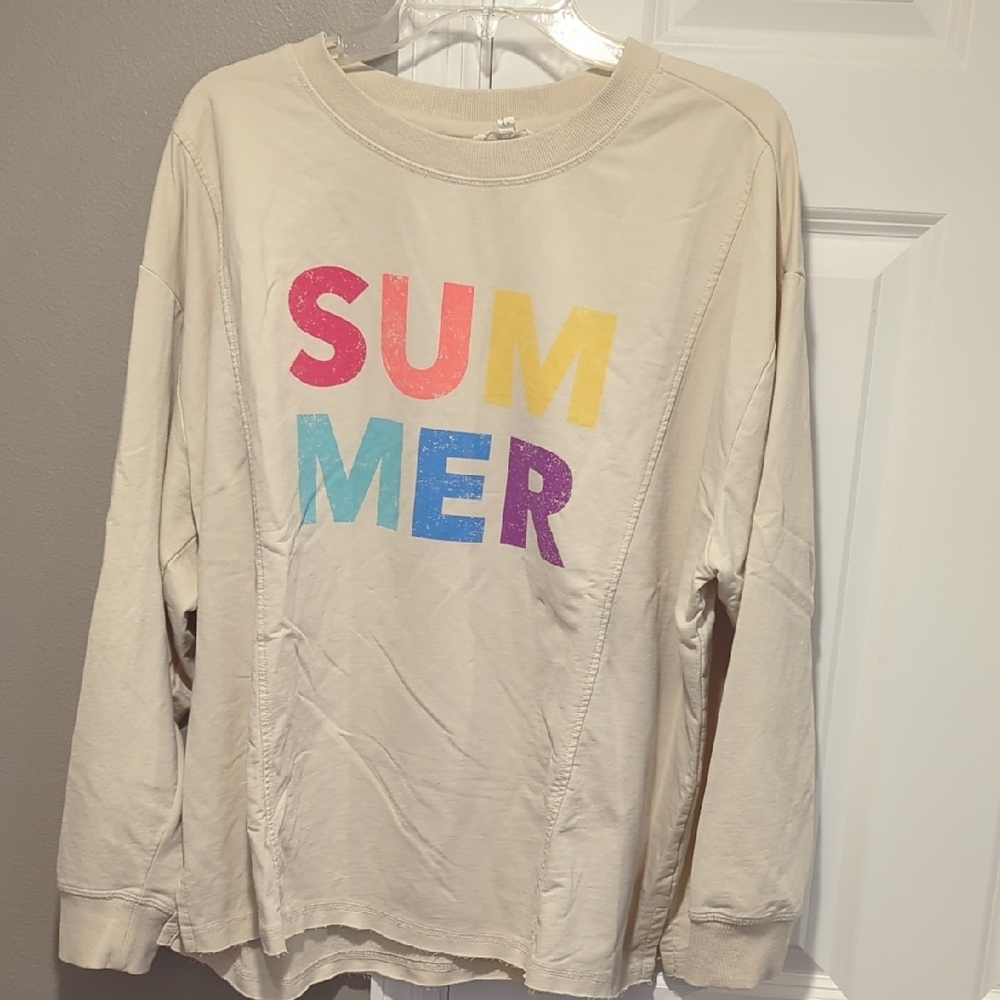 Women's Beige Graphic Sweatshirt